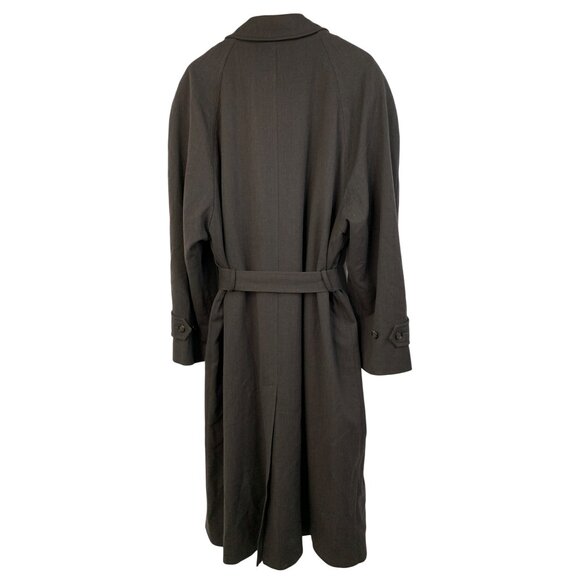 Rare Vintage Y2K Bill Blass Mens Trench Coat 48R Wool Single Breast Zip Away - Picture 12 of 16